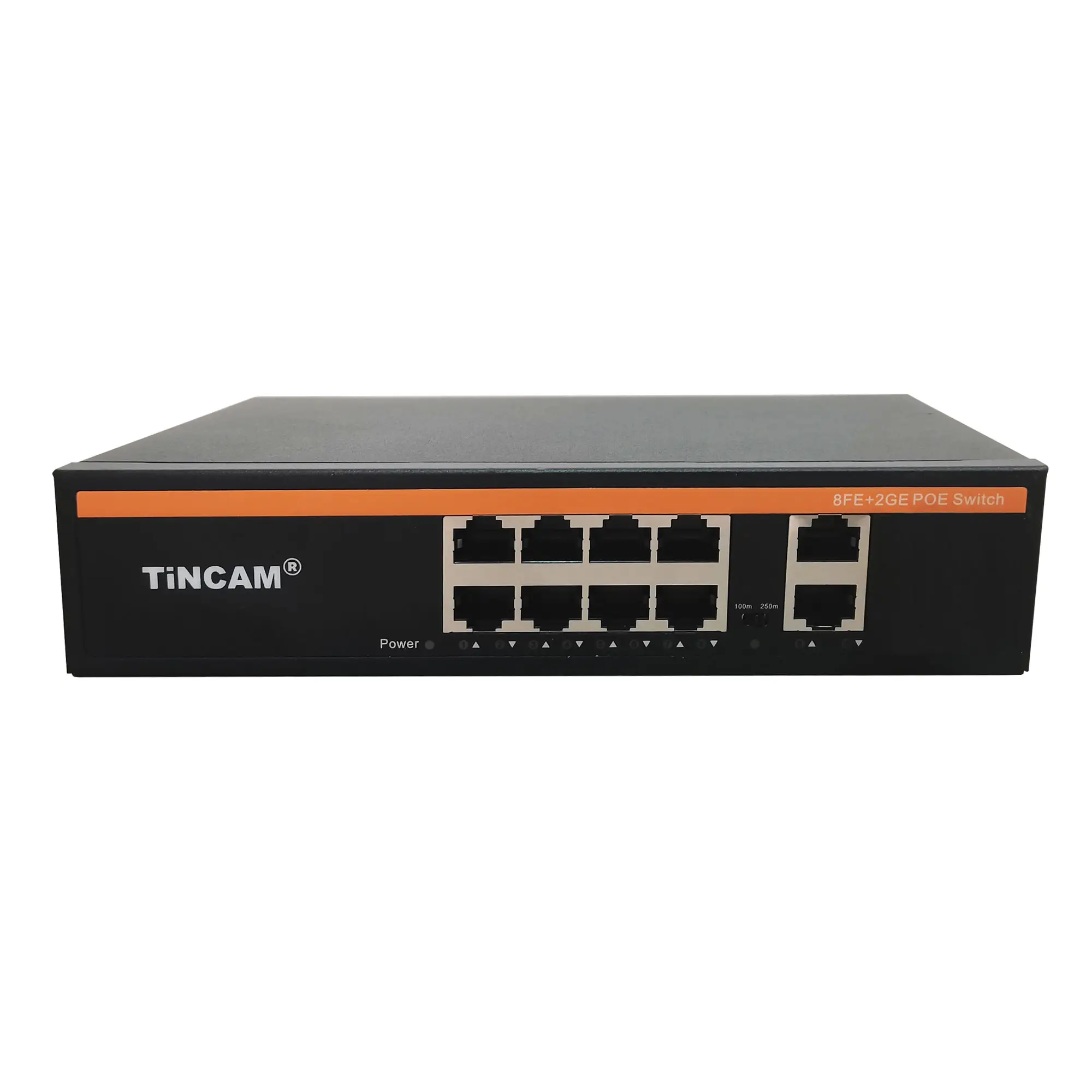 Empuk POE saklar akses 100Mbps 8 port RJ45 dan 2 Gigabit RJ45 Uplink ke IP kamera POE saklar jaringan untuk sistem keamanan
