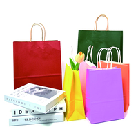 Vente en usine sac en papier kraft avec poignée sac en papier de taille monétaire avec logo personnalisé BASSE quantité minimale de commande