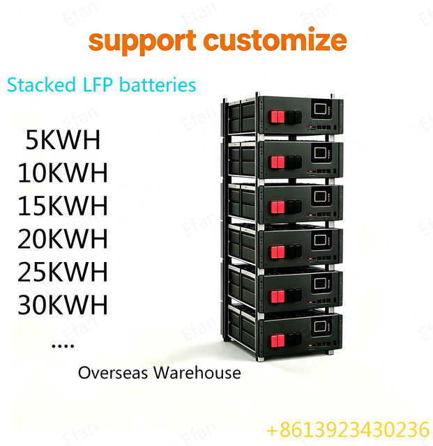 Stackable LFP Home Energy Storage System 5KWH 10KWH 15KWH Customizable Residential Solar Battery With Overseas Warehouse & APP