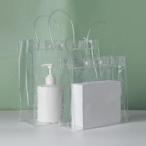 Sac cosmétique de maquillage transparent en plastique pvc transparent avec logo personnalisé Sac fourre-tout en pvc pour cadeaux et promotions - Product Image 3