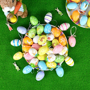 Colgante de Huevo de Plástico Hecho a Mano para Adolescentes, Decoraciones Coloridas para Fiestas de Pascua en Jardín de Niños, Diseño Pintado a Mano, Impermeable y Duradero - Product Image 4