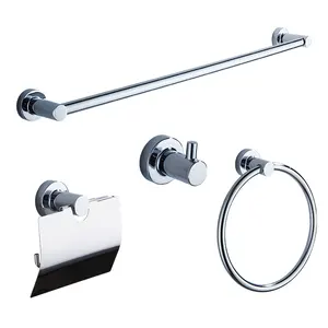 China Chrome zinc alloy hardware 4 piece washroom set toilet restroom sanitary fittings and bathroom accessories