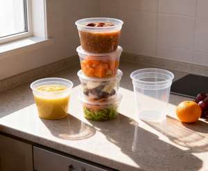 Recipientes e Copos de Plástico Descartáveis à Prova de Vazamentos - Suprimentos de Embalagem Descartáveis para Entrega de Alimentos - Product Image 6