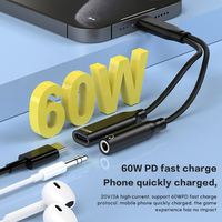 Likai USB C Kopfhörer adapter, USB C auf 3,5mm Buchse Audio Adapter 2 in 1 Audio Ladegerät Splitter Typ C Kopfhörer adapter