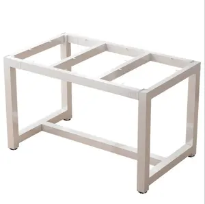 חם מוכר רגליים שולחן מתכת מרובע בסיס רהיטים חומרה עיצוב פשוט בסיס ברזל לבן עבור שולחן