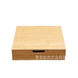 Bamboo <b>Storage</b> <b>Box</b> Rectangle 8cm High Desktop Organizer Office Use - Product Image 1