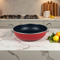 Wajan Enamel Dasar Rata 29cm, Lapisan Anti Lengket Tahan Lama, Mudah Dibersihkan, Untuk Restoran, Dijual