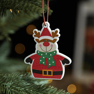 شجرة عيد الميلاد الخشبية الملونة من فينلان-ديكورات مشهد كرتوني عبر الحدود سانتا كلوز - Product Image 4