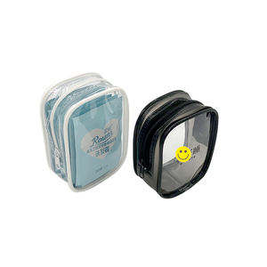 Bolsa de cosméticos transparente de PVC personalizable con cremallera, bolsa de maquillaje transparente con patrón de caramelo a la moda para viajes, logotipo de tamaño personalizado - Product Image 2