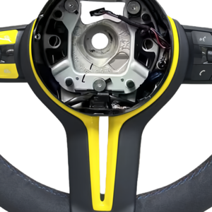 Volante Personalizzato in Pelle Scamosciata Gialla con LED per <span class=keywords><strong>BMW</strong></span> M3 M4 M5 M6 F06 F10 F15 F16 F20 F30 F31 F32 F33 F34 F36 M Sports - Product Image 3