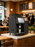 Cafetera Bean to Cup OCS con Pantalla Táctil, Refrigerador y Sistema de Pago Múltiple, Espumador de Leche