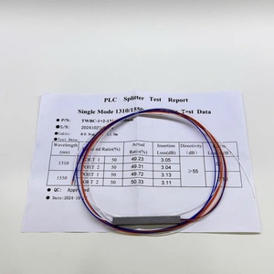 Factory Price Mini Steel Tube 1x2 Single Mode 1 Meter PLC <b>Splitter</b> Without Optical Connector - Product Image 1