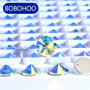 BOBOHOO diamantes de imitación al por mayor de alta calidad nuevo 5A cristal biselado Rivoli forma cristal AB coser en diamantes de imitación para vestidos broche - Product Image 1
