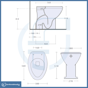 WC di Lusso in Stile Europeo con Doppio Scarico per Anziani, Vaso Quadrato Allungato per Villa, Bagno, Scarico a Pavimento - Product Image 3