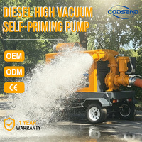 Pompa Air Diesel Mobile 8 Inci High Flow Self Priming, Pompa Sentrifugal Vakum Tinggi untuk Penyelamatan Banjir Kota dan Pengurasan Air