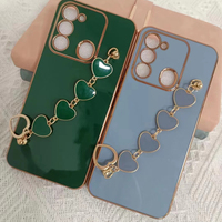 Coque de téléphone de placage de luxe 6D TPU pour iPhone pour OPPO pour SAMSUNG couverture arrière avec bracelet d'amour