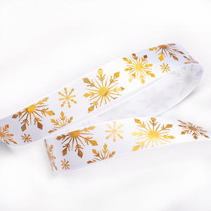 Pita Grosgrain Mewah Berkualitas Tinggi untuk Natal, Lebar 4cm (1,5 Inci), Satin dengan Cetakan Foil Emas dan Perak - Product Image 5