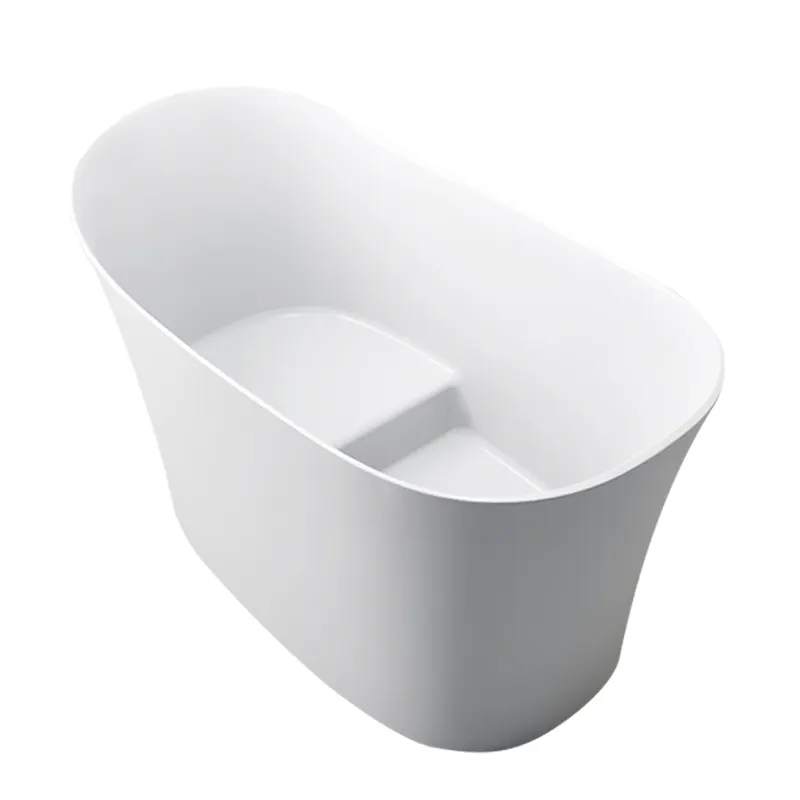 Eco-friendly Solid Surface Modern Elegant Design Standing Bathtub With Seat Bathtub Small Sitting Bathtub