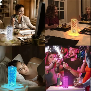 Lampe de chevet en cristal Rose Touch pour intérieur, <span class=keywords><strong>rechargeable</strong></span> par USB, LED RGB, E26, à intensité variable, alimentée par batterie, veilleuse - Product Image 6