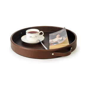 Pu Da Vòng Lưu Trữ Phục Vụ Khay Với Thoải Mái Xử Lý Đối Với Trang Chủ Phòng Khách Phòng Tắm Đồ Trang Sức Hiển Thị Trang Trí Khay - Product Image 4