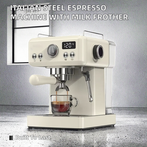 Cafetera Semiautomática Italiana de Acero Inoxidable con Espumador de Leche de Doble Temperatura, Ecológica para el Hogar, 20 Bares, Semiautomática - Product Image 3