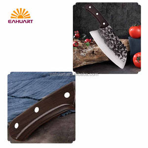 木製ハンドルステンレス鋼キッチンナイフ鋭いシェフナイフ肉と野菜を切るためのカスタムロゴ付き - Product Image 5