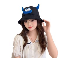 Sombrero de Pescador Divertido con Antenas de Peluche de Animales Monstruosos en 3D, Sombrero de Fiesta para Exteriores con Protección Solar para Mujer