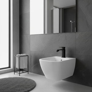 Mezclador de bidé Kamalu NERO, línea cuadrada negra mate, estilo de diseño moderno para aplicación de rociador de bidé de baño - Product Image 3
