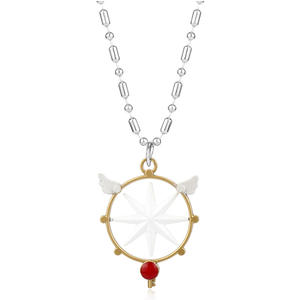 Anime Card Captor Gargantilla Collares <span class=keywords><strong>Cardcaptor</strong></span> <span class=keywords><strong>Sakura</strong></span> Clow Charm colgante giratorio KINOMOTO sellado varita collar llavero - Product Image 1