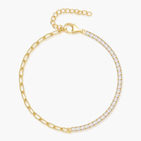 Bracelet tennis YUNCHENG style géométrique minimaliste, demi-clip en papier, accessoire ajouré tendance