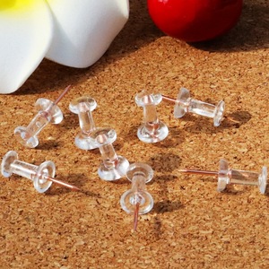 Punaises transparentes rondes en plastique pour tableau en liège à usage domestique - Product Image 2