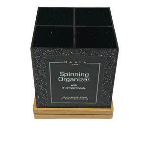 Yun Zhuo Acrylic <b>Storage</b> Box Square Desktop Organizer Rotatable Compartment For Office Stationery - Product Image 2