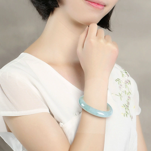 Brazalete de Jadeíta Natural de Myanmar, Verde Claro, Redondo, para Niños, Diseño Auspicioso, Plata de Primera Calidad - Product Image 4