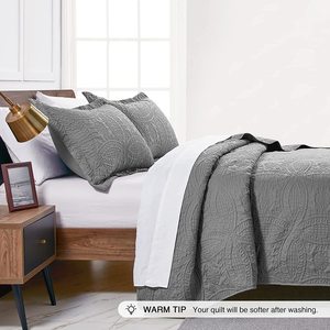 Set <span class=keywords><strong>Copriletto</strong></span> Estivo di Lusso in Offerta, Trapunta Personalizzata Azzurra Misura King, Set <span class=keywords><strong>Copriletto</strong></span> e Coperta Ultrasoniche - Product Image 5
