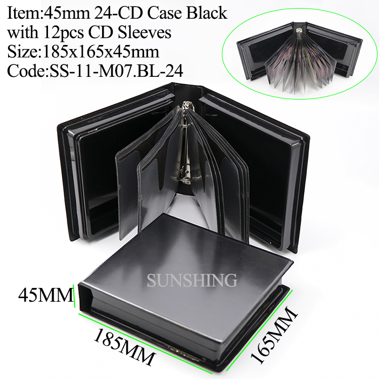 M07&nbsp;:&nbsp;45&nbsp;mm 24-PP CD Case Ring Binder Noir