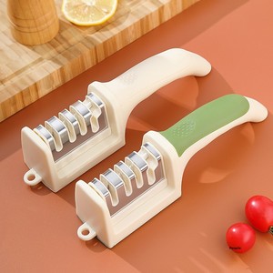 New Stainless Steel Kitchen Quick Manual Sharpener Green and White Household Artifact <b>Tool</b> - Product Image 2