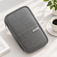 Nouvel Organisateur de Documents de Voyage Multifonctionnel en Tissu Polyester Cationique avec Fermeture Éclair, Style Tendance, Sac de Rangement de Capacité Moyenne