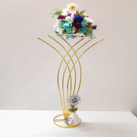 Support de fleurs moderne en fer doré de haute qualité, durable, découpé, réglable en hauteur, pour mariage, banquet, fête, décorations