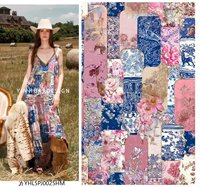 Pyjamas en vente chaude, tissu en rayonne de bonne qualité, vente chaude, rayonne coton 45s, fleurs, impression numérique pour robe