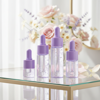 Flacon compte-gouttes en verre décoratif pour pulvérisation, sérigraphie OEM, utilisation pour huiles aromatiques et parfumées, flacon pipette en verre vide