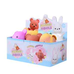 OEM Wholesale 8 Inch Colorful <b>Cute</b> Rabbit <b>Bear</b> Animal Squeeze Toy PU Material for Boys and Girls Sensory Stress Relief Fidget - Product Image 4
