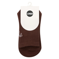 Chaussettes de sport en coton pour femmes, antidérapantes, avec volants mignons, respirantes, pour le Pilates, le yoga, l'entraînement et la gym