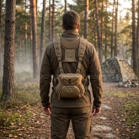 Harnais de poitrine léger et portable pour jumelles, camouflage de chasse, unisexe, avec fermeture éclair, en polyester et nylon, antivol
