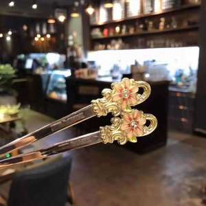 Glass Cup Luxury Enamel Flower Decorated Crystal Water Cup With Spoon Gifts Set for Home and Office - Product Image 4