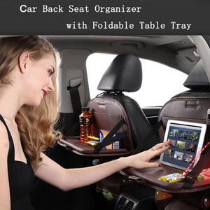 Bolsa de almacenamiento para asiento trasero de coche con bandeja de mesa plegable para niños pequeños, almohadilla protectora para patadas de coche, soporte para tableta - Product Image 3