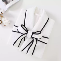 Peignoir en tissu éponge blanc 100% coton pour femmes, vêtements de nuit, spa, beauté, hôtel 5 étoiles, peignoirs de luxe avec logo brodé