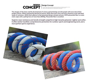 <span class=keywords><strong>Corde</strong></span> de sécurité en polyester tressé durable 12 mm de qualité professionnelle pour l'<span class=keywords><strong>escalade</strong></span> en plein air, l'alpinisme et la descente - Product Image 6
