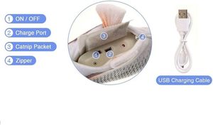 USB Electric <b>Plush</b> Moving Fish Wagging Teaser <b>Cat</b> Toy with Flopping Kicker Eco-Friendly 30CM Interactive Floppy Fish for <b>Cats</b> - Product Image 4