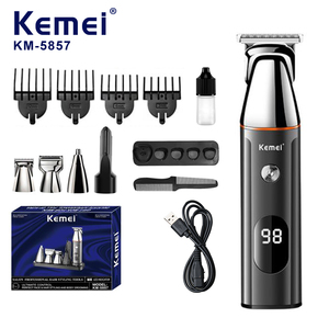 Tondeuse à cheveux professionnelle pour hommes avec écran LCD numérique Kemei KM-5857, machine à couper les cheveux USB haute puissance, barbier avec poignée - Product Image 6