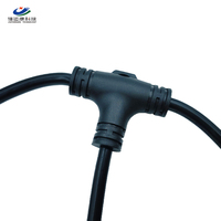 2 salidas 1 macho 2 hembra 3 pines extensión de conector T impermeable para luz de camino